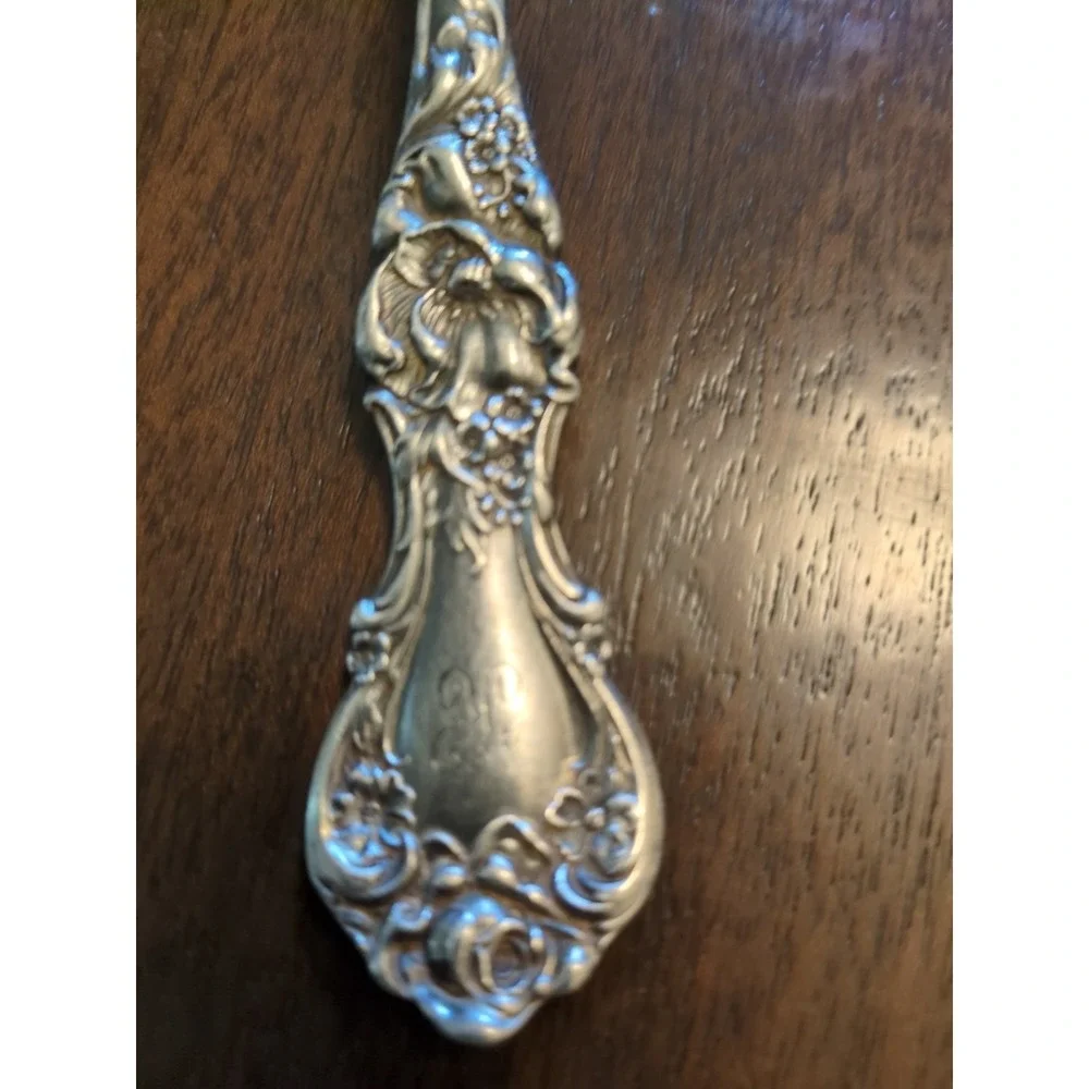 1835 R Wallace Sectional Triple Silverplate 1903 Floral Tablespoon 